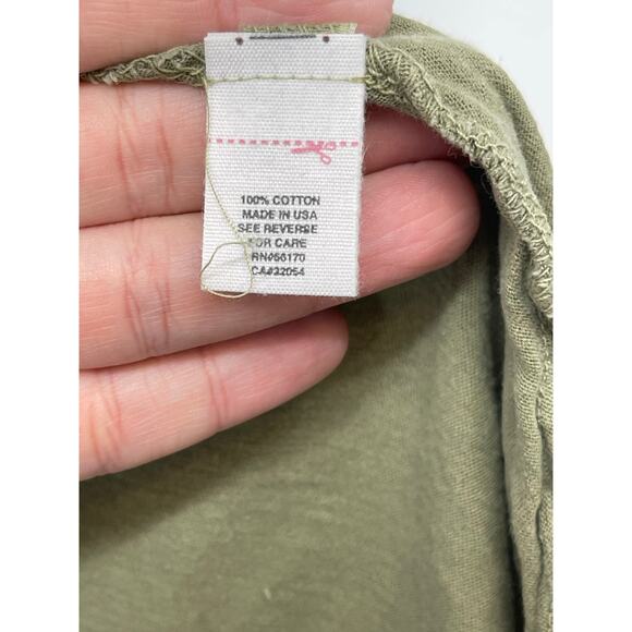 Free People Green Shark Bite Raw Hem Top‎ Size XS Grunge Lagenlook Boho - Picture 4 of 5